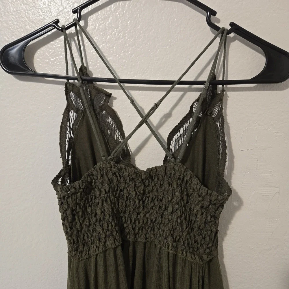 Free People Adella Slip Dress Crochet Lace Bodice Adjustable Straps Size Small - Picture 7 of 7